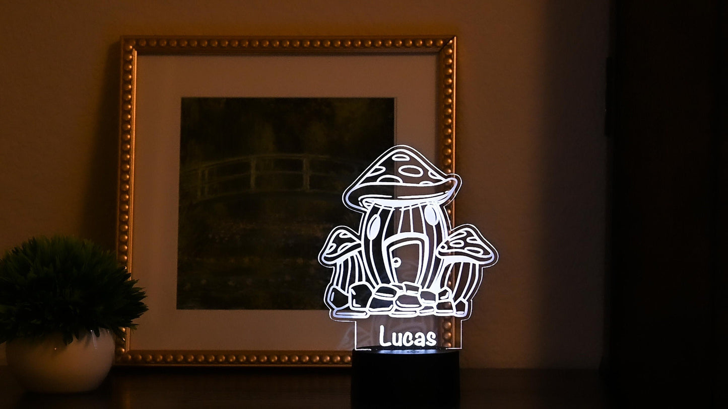 LED Night Light | Personalized with with name | Gift for newborn, kid's room, birthdays | LED mushroom Lamp|Kids room night light