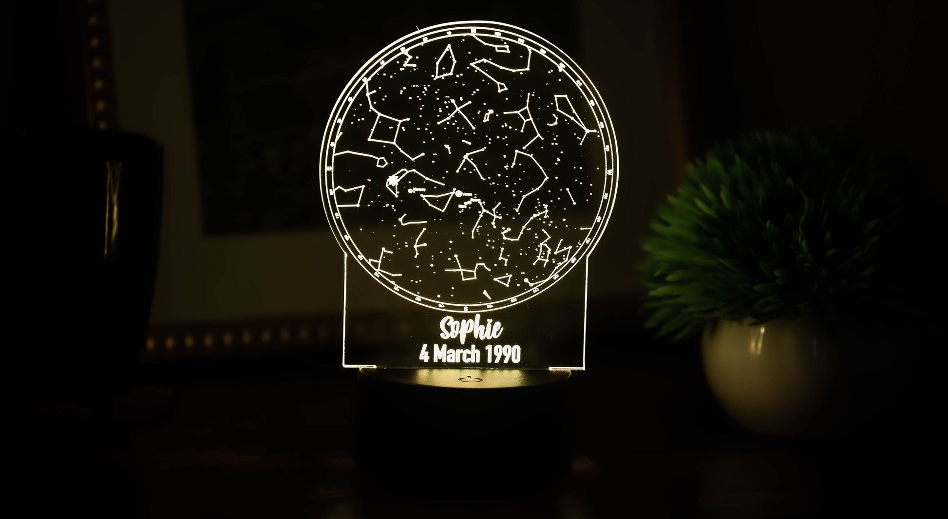 Star Map Night Light | Personalized with Day of your choice | Gift for newborn, weddings, valentines, birthdays, engagement | Sky Chart