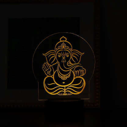 LED Ganesha idol lamp | Indian cultural gifts | Hindu Acrylic Light | Deewali | Indian wedding favor | wedding vows | Diwali Gift