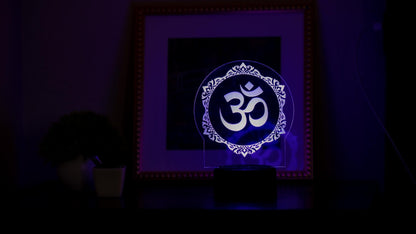 LED OM lamp | Indian cultural gifts | Hindu Acrylic Light | Deewali | Indian wedding favor | wedding vows | Diwali Gift | Yoga Room Gift