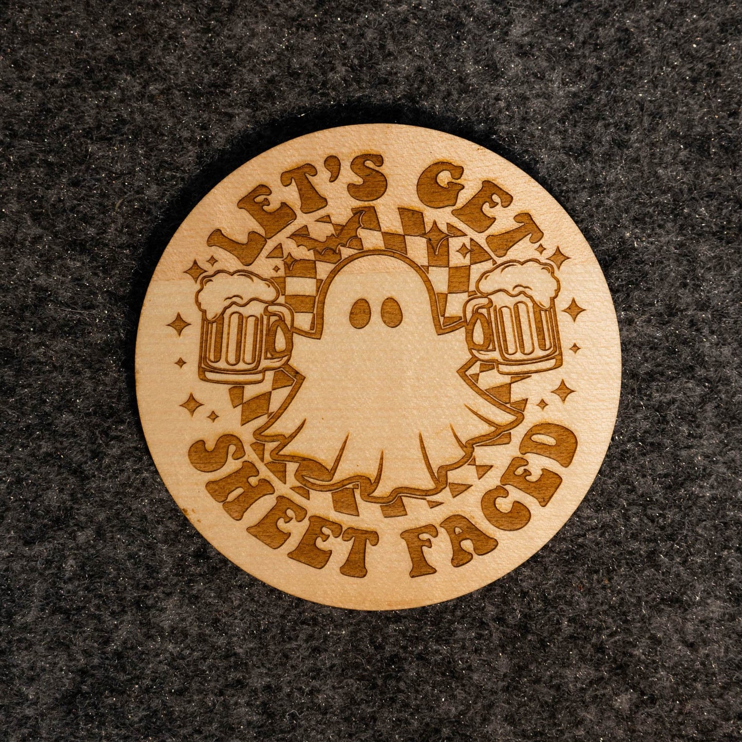 Halloween themed Coasters | Set of 4 | Engraved on Wood