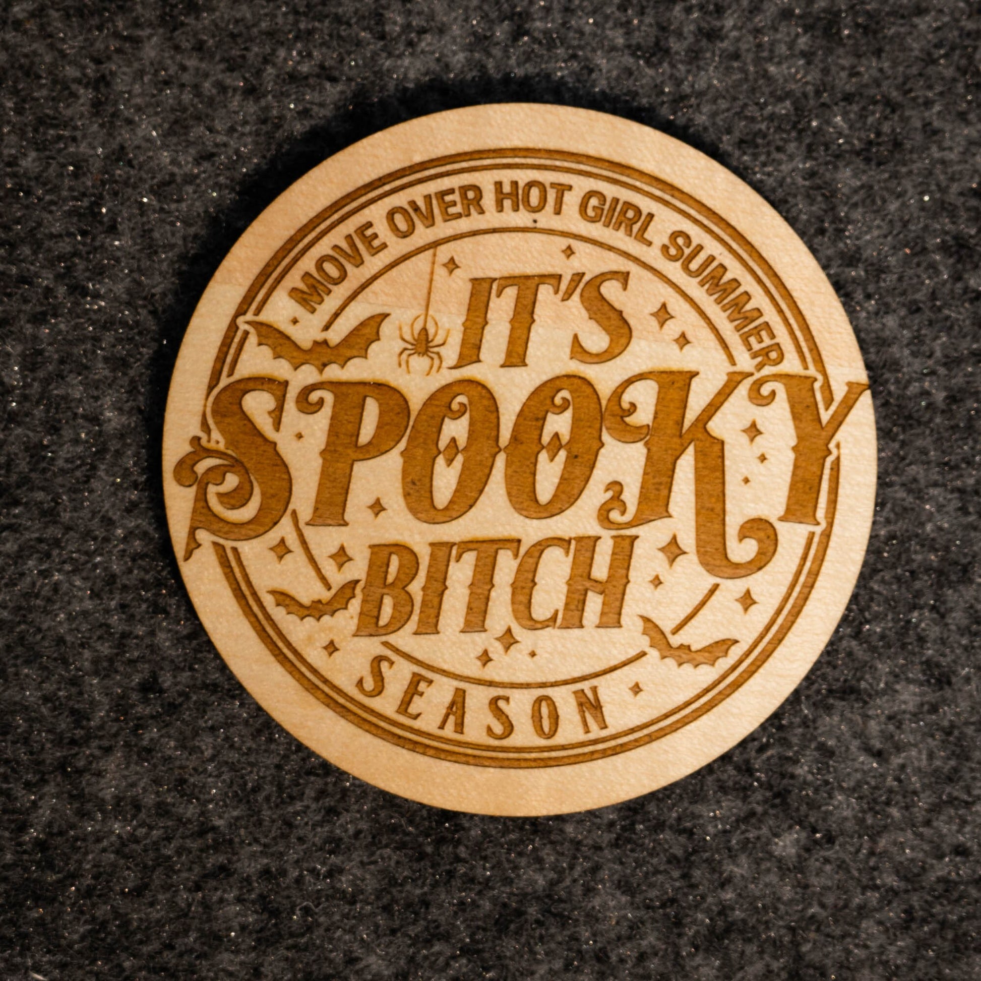 Halloween themed Coasters | Set of 4 | Engraved on Wood