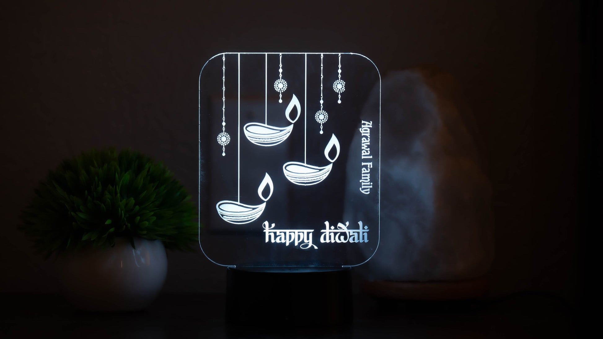 Personalized "Happy Diwali" LED Light - A Festive Family Keepsake