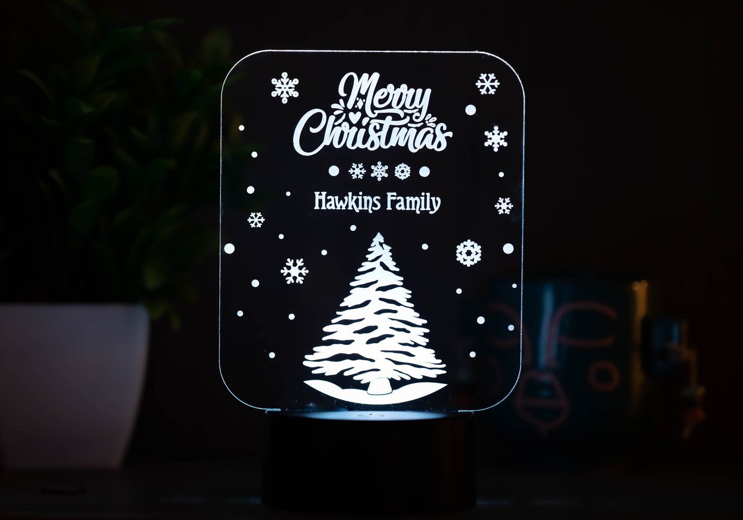 Personalized "Merry Christmas" LED Light - A Festive Family Keepsake