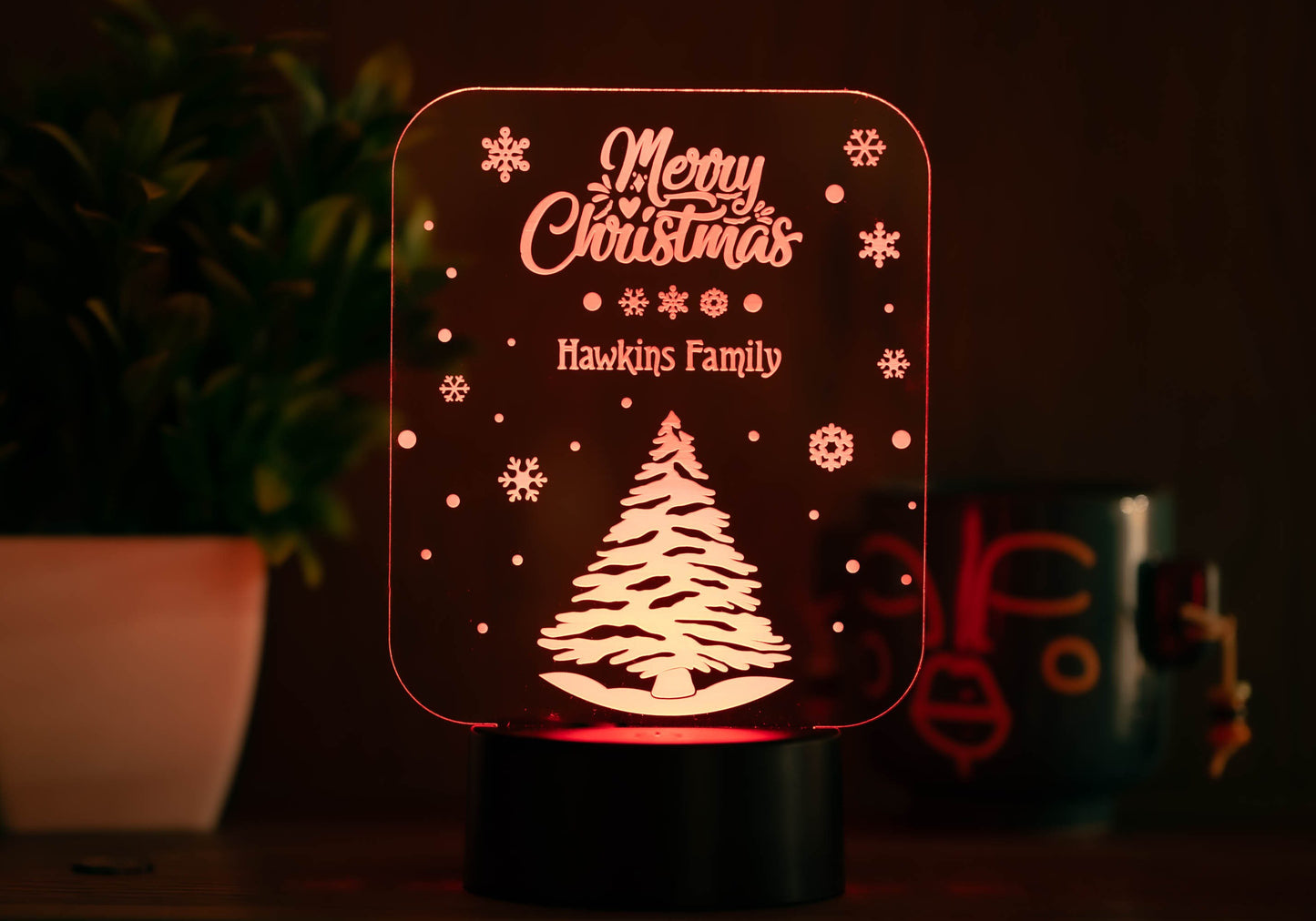 Personalized "Merry Christmas" LED Light - A Festive Family Keepsake