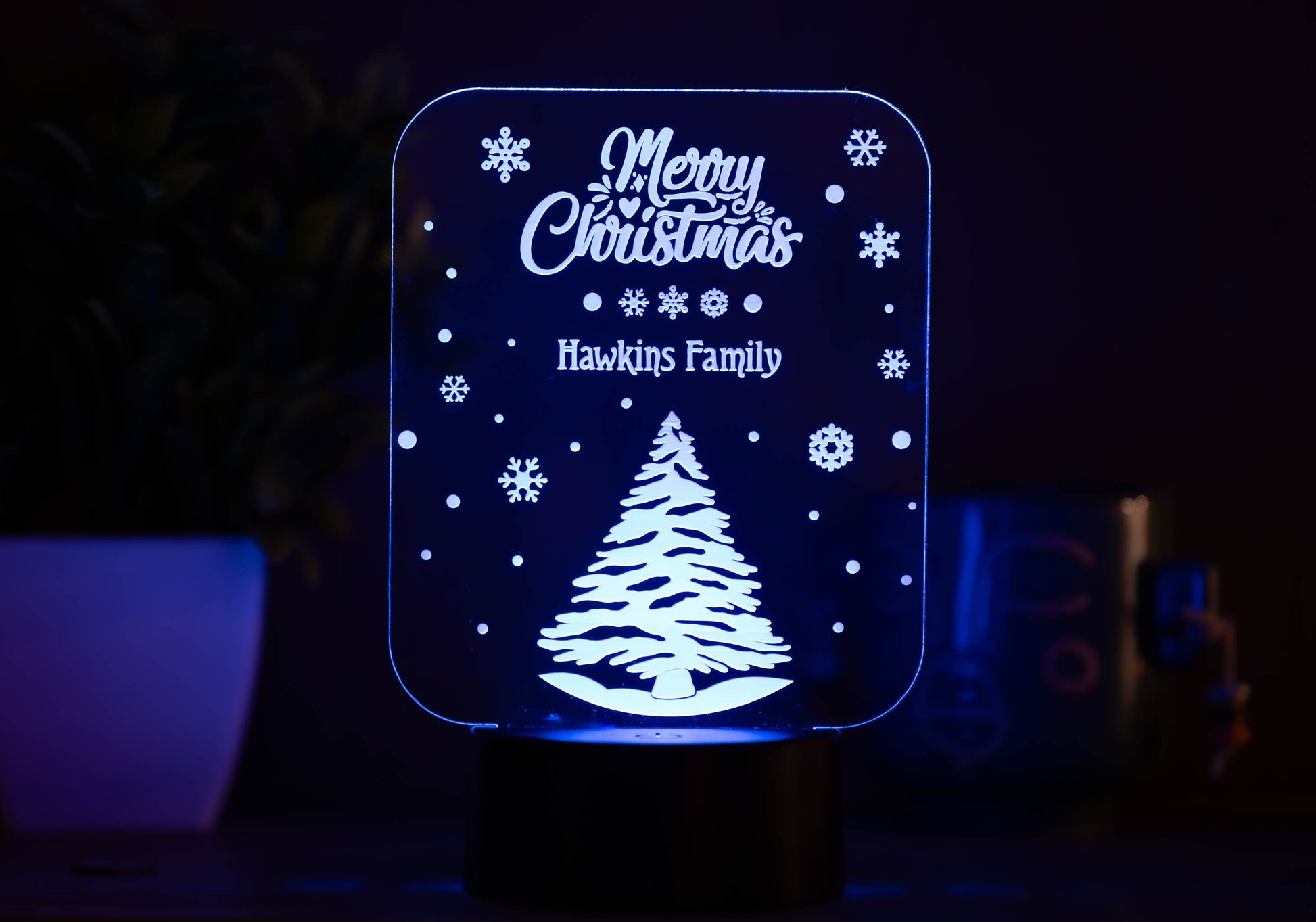 Personalized "Merry Christmas" LED Light - A Festive Family Keepsake