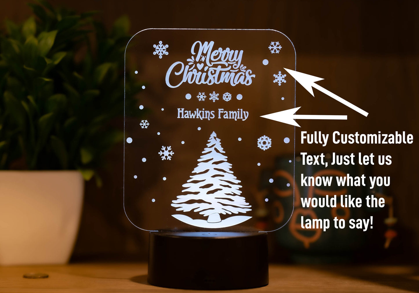 Personalized "Merry Christmas" LED Light - A Festive Family Keepsake