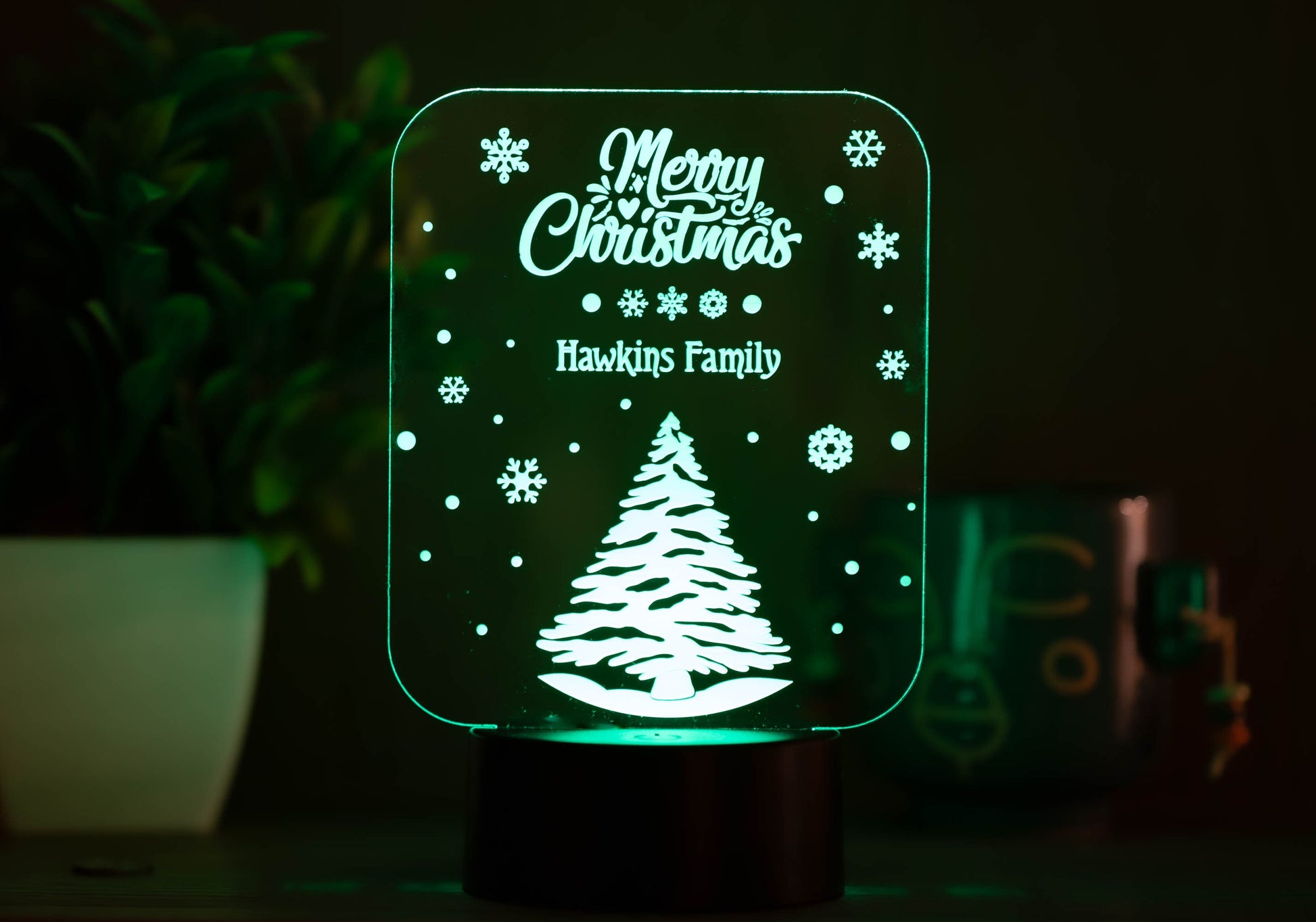 Personalized "Merry Christmas" LED Light - A Festive Family Keepsake