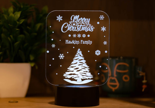 Personalized "Merry Christmas" LED Light - A Festive Family Keepsake